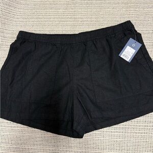 🎯50% OFF! Universal Thread Women’s Black Linen Blend Elastic-Waist Casual Shorts